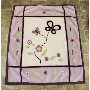 Y2K COCALO Sugar plum Purple Butterfly Luxe Minky Plush Baby Crib Blanket